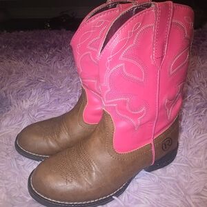 Roper size 12 Kids Pink and Brown Cowboy Boots